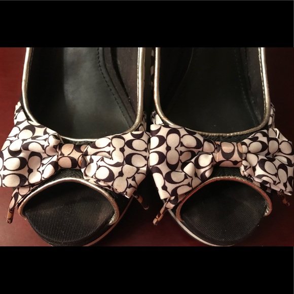 Coach Thalia Peep Toe Wooden Wedge Sandals - Picture 3 of 8